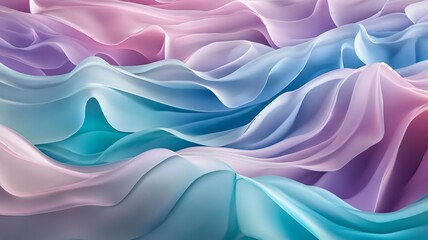 abstract waves flowing in purple and teal gradient, creating a colorful landscape