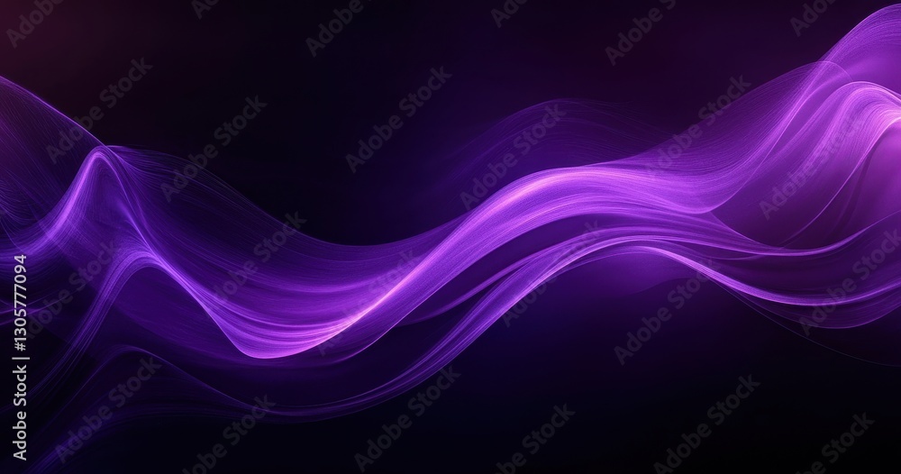Poster abstract purple light waves on dark background creating a mysterious and enigmatic atmosphere for di