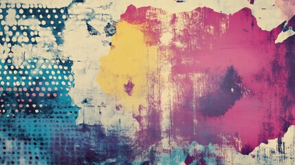 Obraz premium Backdrop featuring halftone print with layers of vintage comic texture