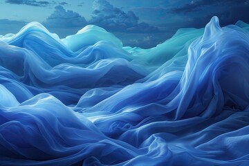 Obraz premium Calm Silky Dreamscape Background in Various Beautiful Blue Hues