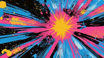 Backdrop showcasing a celestial dance of color with vibrant nebula swirls and retro shading