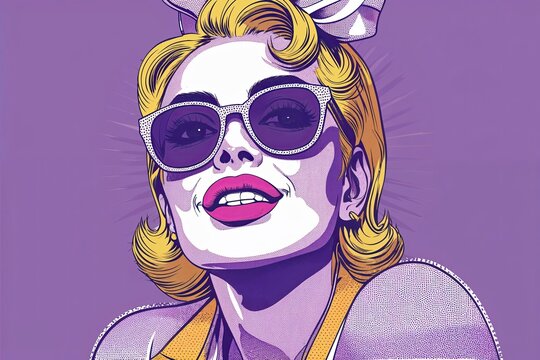 Pale Lavender Pop Art Design Featuring Comic Style and Eye-Catching Halftone Textures