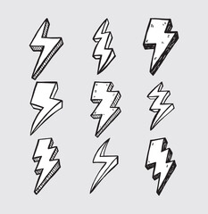 Vector abstract retro pattern with lightning bolts