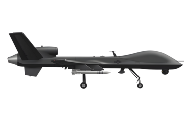 Sleek Futuristic Military Drone Aircraft in Flight for Aerial Surveillance and Intelligence