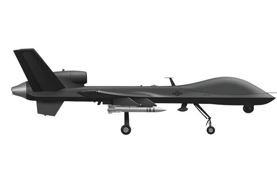 Sleek Futuristic Military Drone Aircraft in Flight for Aerial Surveillance and Intelligence