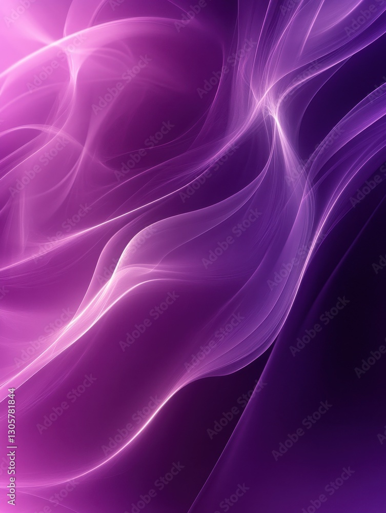 Poster abstract purple waves of light flowing in ethereal patterns creating a dreamy and mysterious atmosph