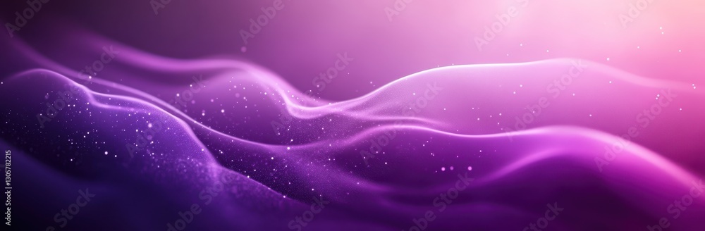 Poster abstract purple waves with soft light and shimmering particles creating a dreamy background perfect 