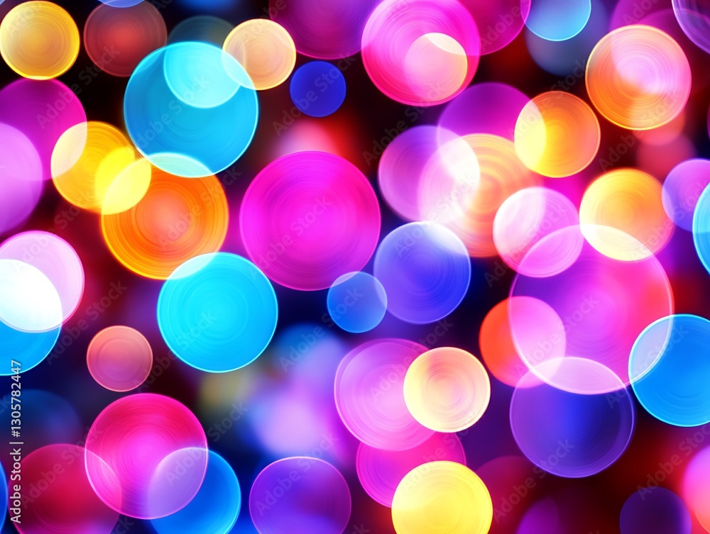 Poster iridescent circular bokeh lights create a festive and luminous overlay
