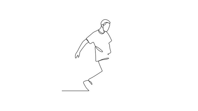 Animated self drawing of a breakdancing people video design illustration. Breakdancing Activity of four main elements : Toprock, Downrock, Power moves and Freezes. Breakdancing for your design asset.