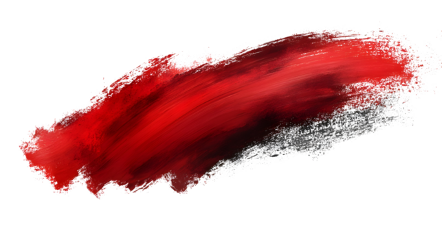Vibrant Red Abstract Brushstrokes and Splatters Painting