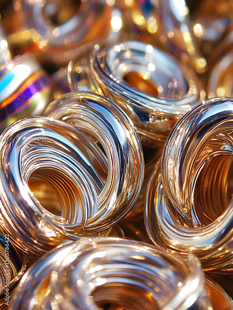 Poster luminous metallic rings create an alluring depth of focus and shine