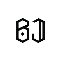BJ monogram logo design letter text name symbol monochrome logotype alphabet character simple logo