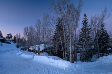 Cabins at dawn; Grand Teton NP; Wyoming