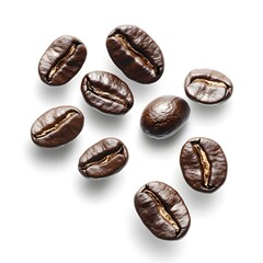 Roasted Coffee Beans Close Up Studio Shot