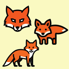 Cute Fox Cartoon Icons
