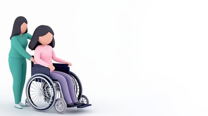 Empowering Travelers with Disabilities Inclusive Support for Accessible Journeys Urban Setting Digital Illustration