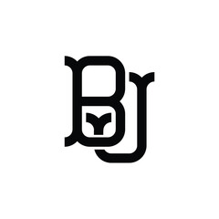 BJ monogram logo design letter text name symbol monochrome logotype alphabet character simple logo