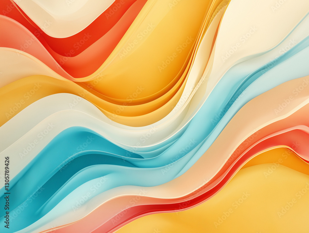Poster pastel dream: abstract smooth wavy lines background design for branding and website design, perfect