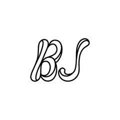 BJ monogram logo design letter text name symbol monochrome logotype alphabet character simple logo