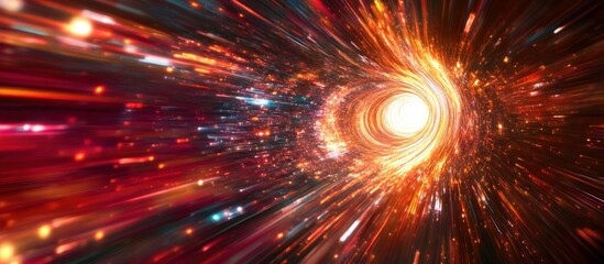Obraz premium Abstract Speed Tunnel with Radiating Light.