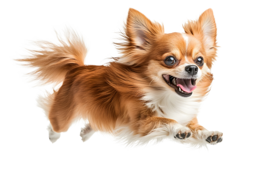 Energetic Chihuahua Pup Running Playfully in Studio