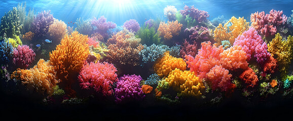 Colorful Underwater Coral Reef Scene