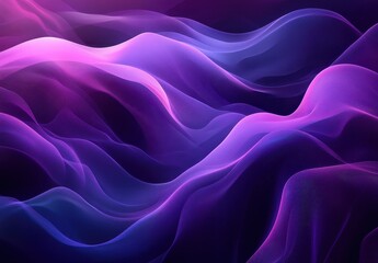 Obraz premium Abstract waves of purple and blue colors flowing through a serene digital landscape with soft curves and smooth gradients for artistic backgrounds and wallpapers