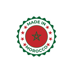 Made in Morocco vector badge design with national flag