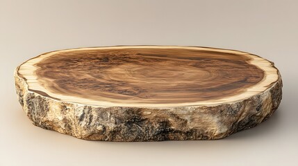 Natural Wooden Slice Display Stand, Rustic Tree Stump Tabletop for Product Photography