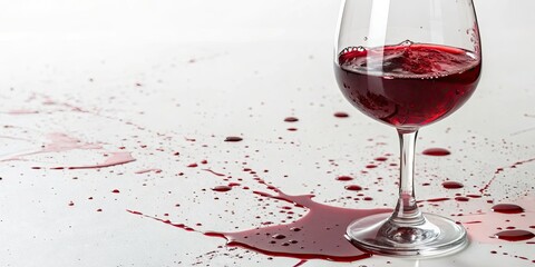 Red Wine Glass, Isolated, Red Wine Stains, High Depth of Field, Still Life Photography, Wine Glass Image, Red Wine Background, Close-up, Detailed