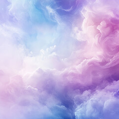 Dreamy clouds swirling; colorful pastel sky background, peaceful, ethereal