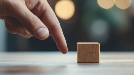 Mindset Shift Selection with Smiling Wooden Cube