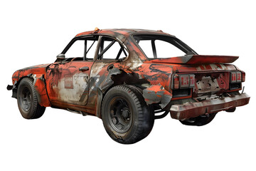 Battered Off Road Vehicle in Camouflage Finish Abandoned in Desert Terrain