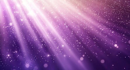 Beautiful Purple and White Light Ray Background with Sparkling Glitter for Creative Design and Artistic Projects
