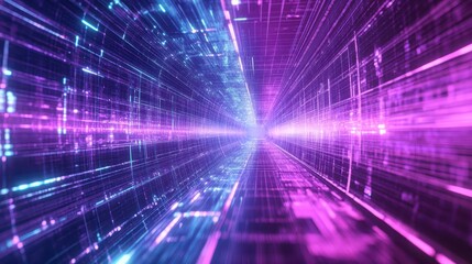 1980s-inspired wallpaper with glowing neon grid and VHS distortion effects