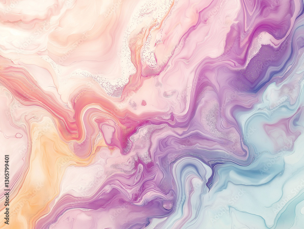 Poster soft pastel fluid marble texture: elegant swirls and abstract design background art style image