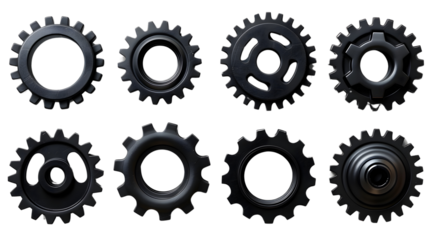 Closeup on Metallic Mechanical Gears and Cogs in Motion
