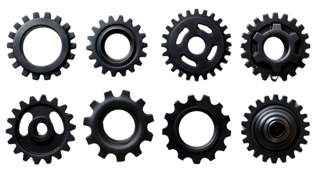 Closeup on Metallic Mechanical Gears and Cogs in Motion
