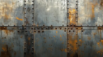 Grungy comic wallpaper with distressed metal and rust patterns for vintage effect