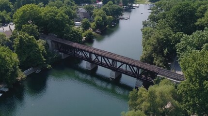 Fototapeta premium Bridge structural safety inspection with crack detection devices, weight limits, and traffic restrictions.