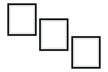 set of photo frame icon on white background.