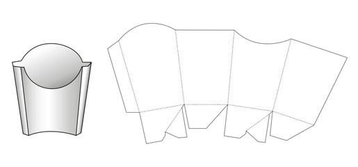 French fries box template