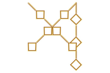 set of golden photo frame icon on white background.