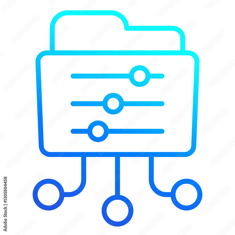 Poster folder settings linear icon for web
