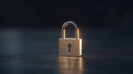 Fototapeta premium Digital Padlock Icon on Virtual Screen for Data Privacy and Security