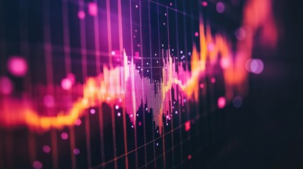 Fototapeta premium Financial market boom concept with futuristic trading graphs, data-driven success, and rising numbers.