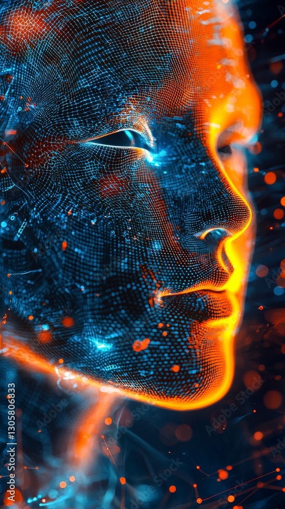 Poster digital profile in mesh pattern with bright colors