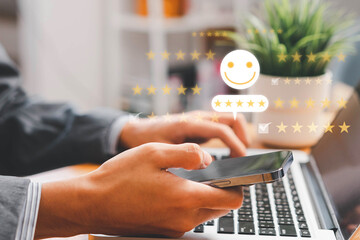 poll Customer satisfaction, customers use smartphones Give a five star satisfaction rating,...