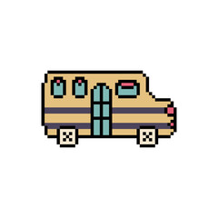 bus school transport pixel art