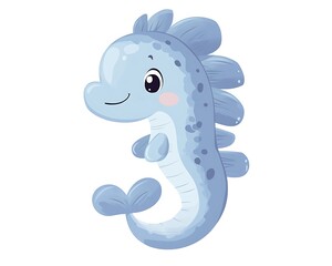 Cute cartoon seahorse illustration